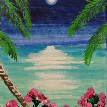 Kristy’s paint party- tropical moon on the lagoon