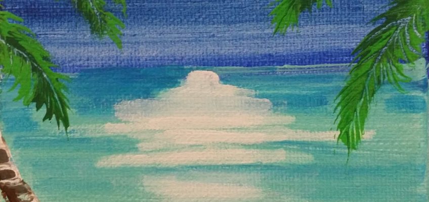 Kristy’s paint party- tropical moon on the lagoon